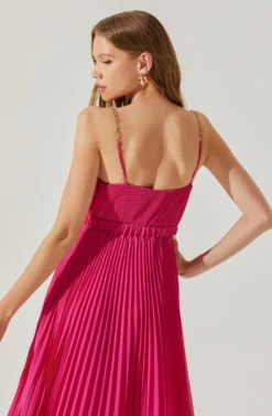Loralee Pleated Midi Dress -Larana Style Shop ACDR101790 FUCSHIA 6 scaled