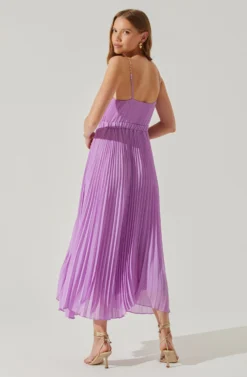 Loralee Pleated Midi Dress -Larana Style Shop ACDR101790 LAVENDER 5 scaled
