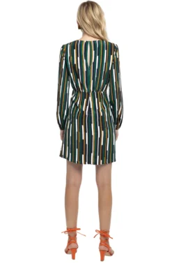 Wrap Skirt Dress -Larana Style Shop ACDR94889 BLACK GREEN MULTI 03 scaled