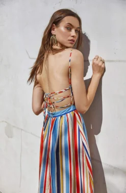 Shannon Dress -Larana Style Shop ACDR95278 RED BLUE STRIPE 05 scaled