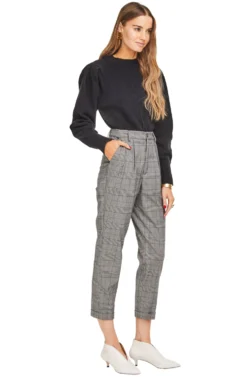 Elliot Pant -Larana Style Shop ACP6469 GREY PLAID 02 scaled