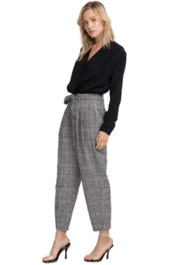 Tie Waist Trousers -Larana Style Shop ACP6471 BLACK BROWN COMBO 02 scaled
