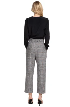 Tie Waist Trousers -Larana Style Shop ACP6471 BLACK BROWN COMBO 03 scaled