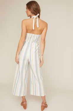 Diane Striped Halter Jumpsuit -Larana Style Shop ACP7052 PEACH MULTI STRIPE 3 2 A scaled