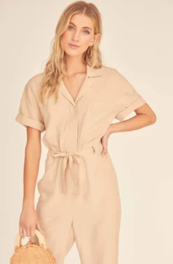 Miri Front Tie Jumpsuit -Larana Style Shop ACP7102 SAND 2A scaled