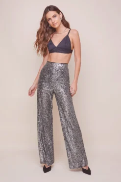 Selma Metallic Wide Leg Pant