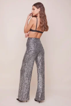 Selma Metallic Wide Leg Pant 6 Selma Metallic Wide Leg Pant -Larana Style Shop ACP7189 SILVER BLACK 4 scaled