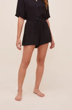 Evita Drawstring Shorts 16 Evita Drawstring Shorts -Larana Style Shop ACP7203 BLACK 4 scaled
