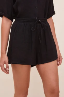 Evita Drawstring Shorts 19 Evita Drawstring Shorts -Larana Style Shop ACP7203 BLACK 5 scaled