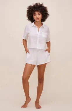 Evita Drawstring Shorts 12 Evita Drawstring Shorts -Larana Style Shop ACP7203 WHITE 2 scaled