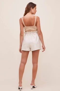 Petunia Faux Leather Shorts 11 Petunia Faux Leather Shorts -Larana Style Shop ACP7207 SAND 8 scaled