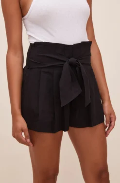 Marika Tie Waist Shorts -Larana Style Shop ACP7211 BLACK 6 scaled