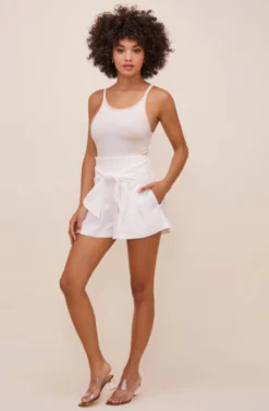 Marika Tie Waist Shorts -Larana Style Shop ACP7211 OFFWHITE 2 scaled