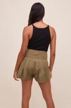 Marika Tie Waist Shorts -Larana Style Shop ACP7211 OLIVE 6 scaled