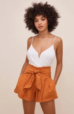 Marika Tie Waist Shorts -Larana Style Shop ACP7211 SPICE 3 scaled