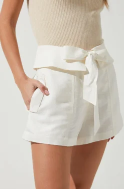 Kenia Tie Waist Shorts 15 Kenia Tie Waist Shorts -Larana Style Shop ACP7220 WHITE 2 scaled