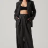Boyfriend Pleated Criss-Cross Waist Pants