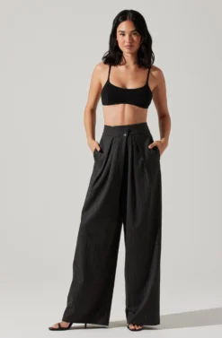 Boyfriend Pleated Criss-Cross Waist Pants 8 Boyfriend Pleated Criss-Cross Waist Pants -Larana Style Shop ACP7225WST CHARCOALSTRIPE 4 scaled