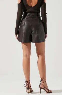 Wilma Faux Leather Shorts 16 Wilma Faux Leather Shorts -Larana Style Shop ACP7242 DARKBROWN 1904 scaled
