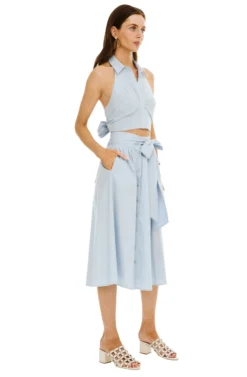 Shayla Midi Skirt -Larana Style Shop ACS8079 FRENCH BLUE 02 scaled