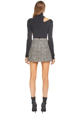 Raye Mini Skirt -Larana Style Shop ACS9001 BLACK MUSTARD PLAID 03 scaled