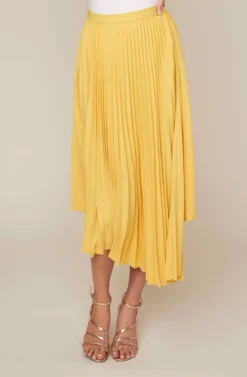 Elliot Pleated Midi Skirt -Larana Style Shop ACS9013 MUSTARD 2 2 AA scaled