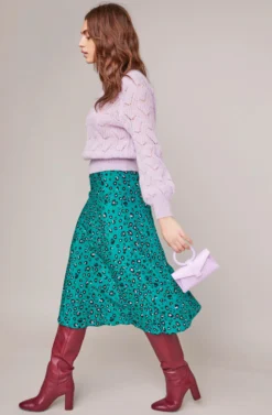 Pamela Leopard Midi Skirt 10 Pamela Leopard Midi Skirt -Larana Style Shop ACS9022B GREEN LILAC LEOPARD 1A scaled
