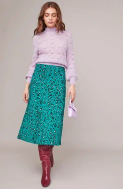 Pamela Leopard Midi Skirt 8 Pamela Leopard Midi Skirt -Larana Style Shop ACS9022B GREEN LILAC LEOPARD 3A scaled