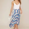 Corrine Striped Asymmetrical Skirt