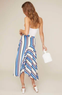 Corrine Striped Asymmetrical Skirt -Larana Style Shop ACS9025 PERIWINKLE MULTI STRIPE 3 2 A scaled