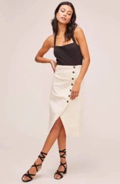 Eileen Midi Skirt -Larana Style Shop ACS9026 NATURAL 1A scaled