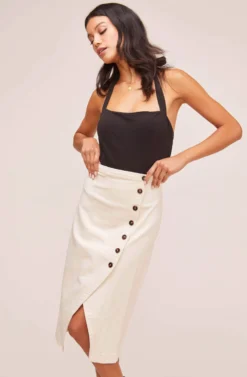 Eileen Midi Skirt -Larana Style Shop ACS9026 NATURAL 3A scaled