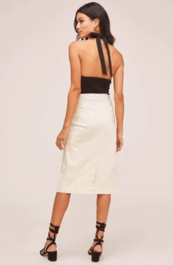 Eileen Midi Skirt -Larana Style Shop ACS9026 NATURAL 4A scaled