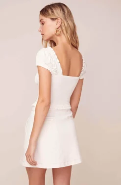 Daybreak Button Down Mini Skirt -Larana Style Shop ACS9044 WHITE 5 scaled