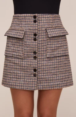 Kira Plaid Skirt -Larana Style Shop ACS9054 HAZELNUT PLAID 3 scaled