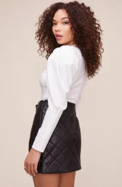 Quilted Mini Skirt -Larana Style Shop ACS9055 BLACK 4 scaled