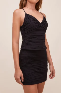 Reanna Pleated Mini Skirt -Larana Style Shop ACS9060 BLACK 4 scaled