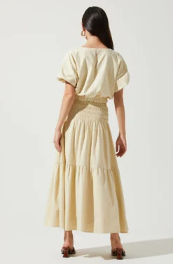 Perfect Oasis Tiered Midi Skirt -Larana Style Shop ACS9062 VANILLA 4 scaled