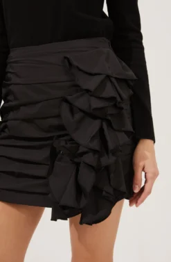 All The Frills Ruffle Mini Skirt -Larana Style Shop ACS9069 BLACK 4 scaled