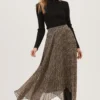 Animal Instinct Pleated Midi Skirt