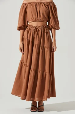 Balboa Tiered Maxi Skirt -Larana Style Shop ACS9080 BROWN 2 2ce4aba2 e9ec 4473 a883 e41b230c1541 scaled