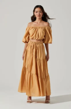 Balboa Tiered Maxi Skirt -Larana Style Shop ACS9080 GOLDEN 1 c7fac6d7 c799 44be b5b4 17e75490b0f0 scaled
