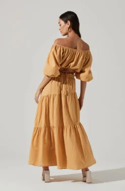 Balboa Tiered Maxi Skirt -Larana Style Shop ACS9080 GOLDEN 4 f70e7876 c554 432f ac16 89e7cd86c74f scaled