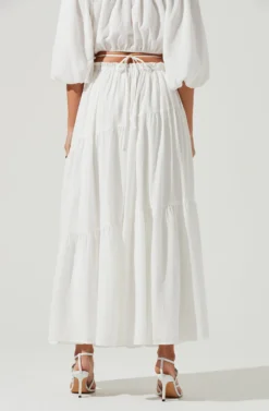 Balboa Tiered Maxi Skirt -Larana Style Shop ACS9080 WHITE 4 scaled