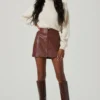 Tracy Faux Leather Front Zip Skirt