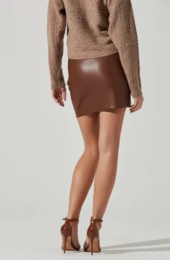 Atwell Faux Leather Lace Up Mini Skirt -Larana Style Shop ACS9106 CHESTNUT 3 b9621184 d3bb 4f51 b694 deda070495c2 scaled