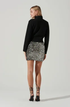 Milan Sequin Mini Skirt 9 Milan Sequin Mini Skirt -Larana Style Shop ACS9108 BLACKRAINBOW 5 scaled