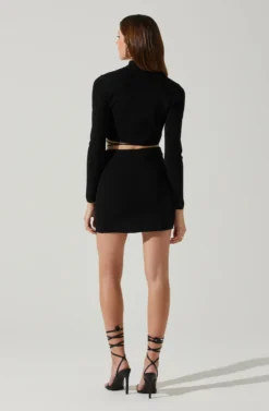 Raven Mini Skirt -Larana Style Shop ACS9127 BLACK 6 scaled