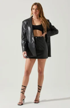 Ezra Faux Leather Mini Skirt 8 Ezra Faux Leather Mini Skirt -Larana Style Shop ACS9135 BLACK 1 scaled