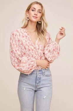 Long Sleeve Plisse Tie Dye Bodysuit -Larana Style Shop ACT13115B PINK TIE DYE 2 scaled